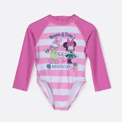 DISNEY - Traje de Baño Niña Daisy y Minnie Rosado