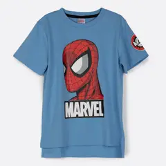 MARVEL - Polera Manga Corta Niño Spiderman Azul