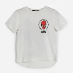 MARVEL - Polera Manga Corta Niño Spiderman Blanco