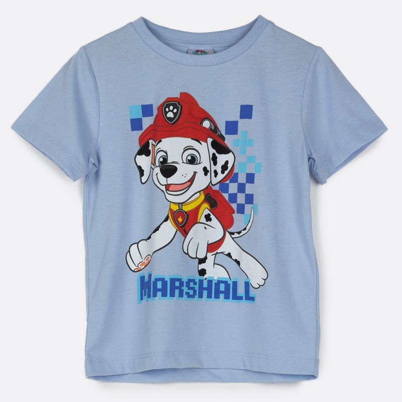 PAW PATROL - Polera Manga Corta Niño Marshall Celeste Paw Patrol