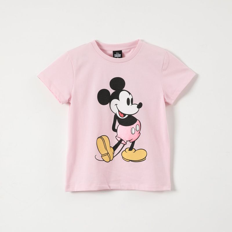 DISNEY - Polera Manga Corta Niña Mickey Rosado Disney
