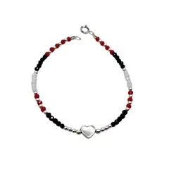 MARRO - Pulsera corazon con cristales de colores Plata 925