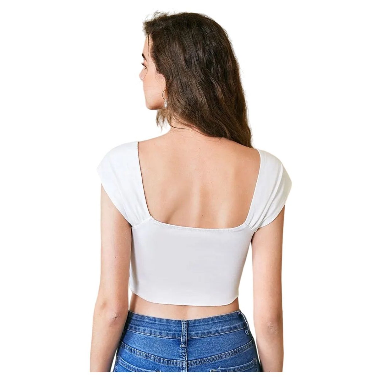 GARSIL - Crop Top Peto Para Mujer De Mangas Cortas Con Detalles En Cinta