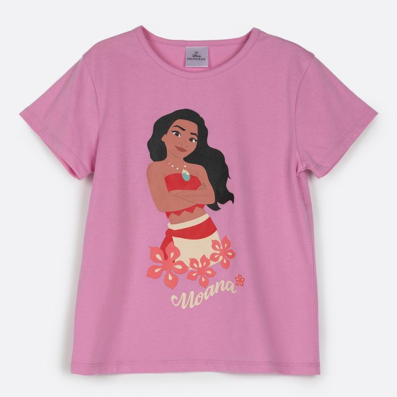DISNEY - Polera Manga Corta Niña Moana Rosado Disney