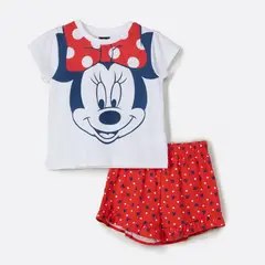 DISNEY - Pijama Corto Niña Minnie Blanco