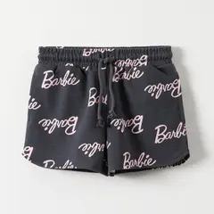 BARBIE - Short Niña Full Print Gris