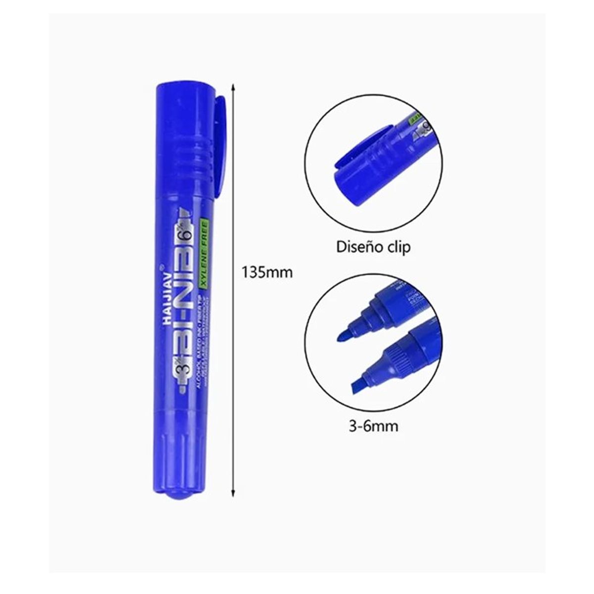 GENERICO - Marcador Doble Punta Azul 1pcs