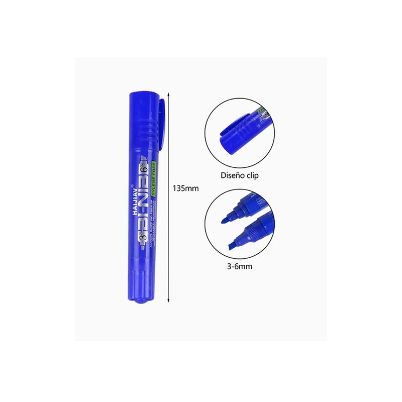 GENERICO - Marcador Doble Punta Azul 1pcs