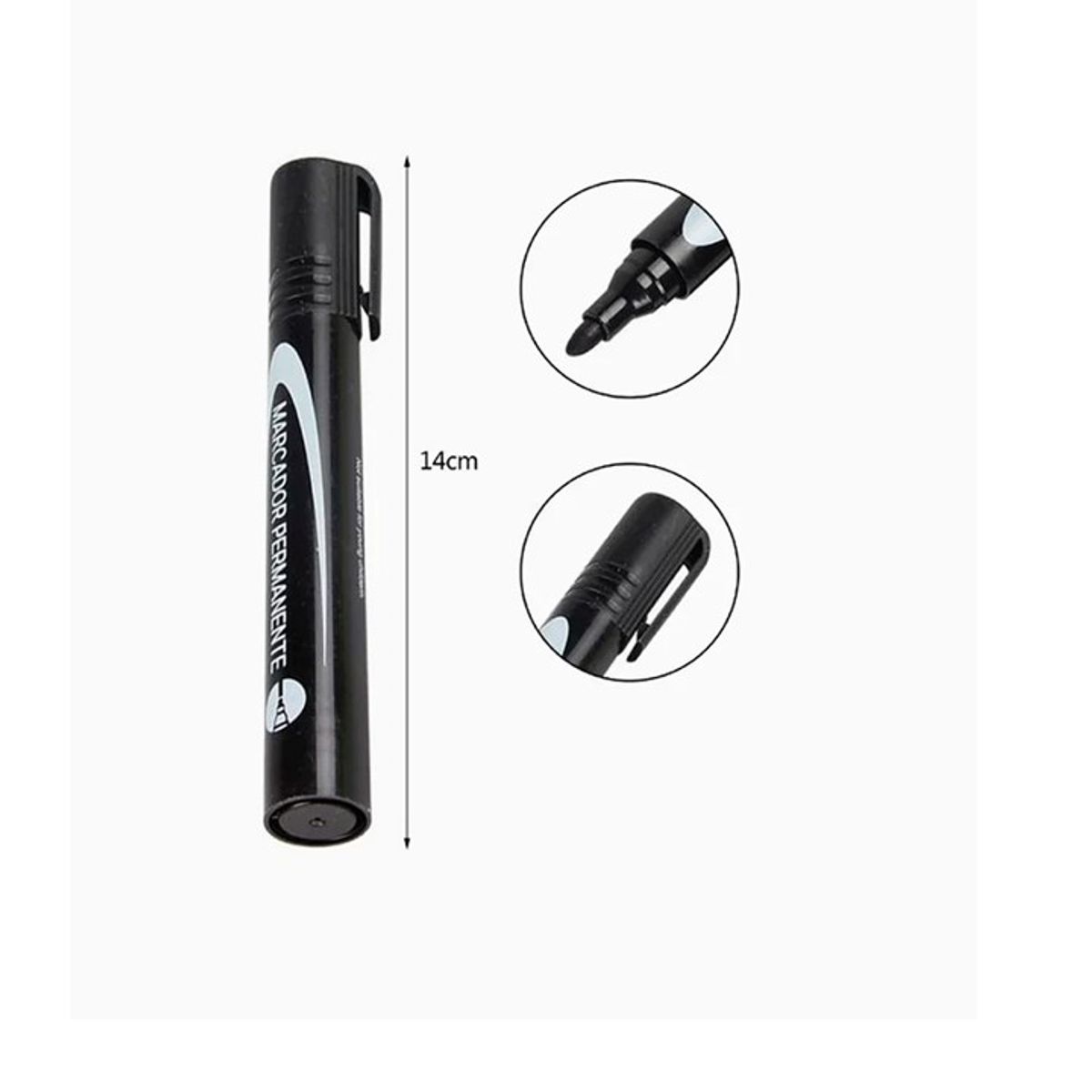 GENERICO - Marcador Negro 2pcs 14cm