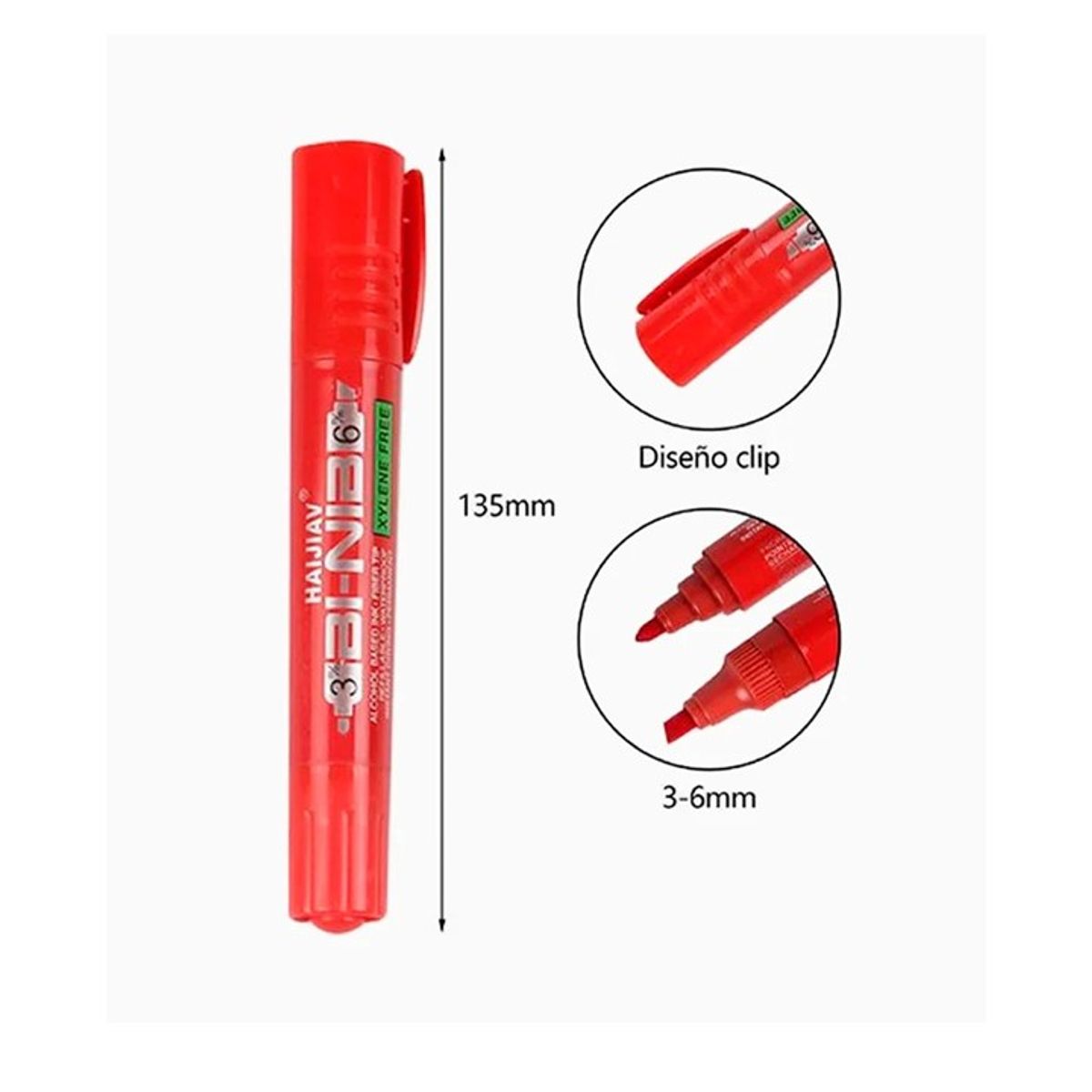 GENERICO - Marcador Doble Punta Roja 1pcs