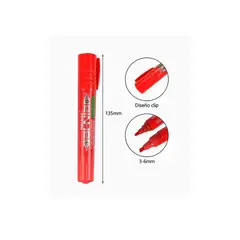 GENERICO - Marcador Doble Punta Roja 1pcs