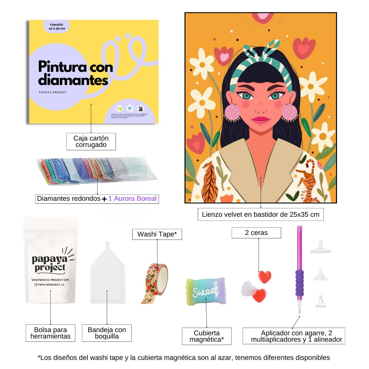 GENERICO - Diamond Painting en bastidor Mujer en otoño - Pintura con Diamantes 25x35