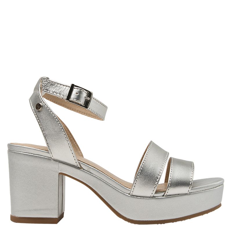 BRUNO ROSSI - Sandalia Casual Plateado Mujer Bruno Rossi