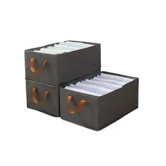 CRUSEC - Pack 3 Cestas Organizadora Almacenamiento De Ropa Hogar