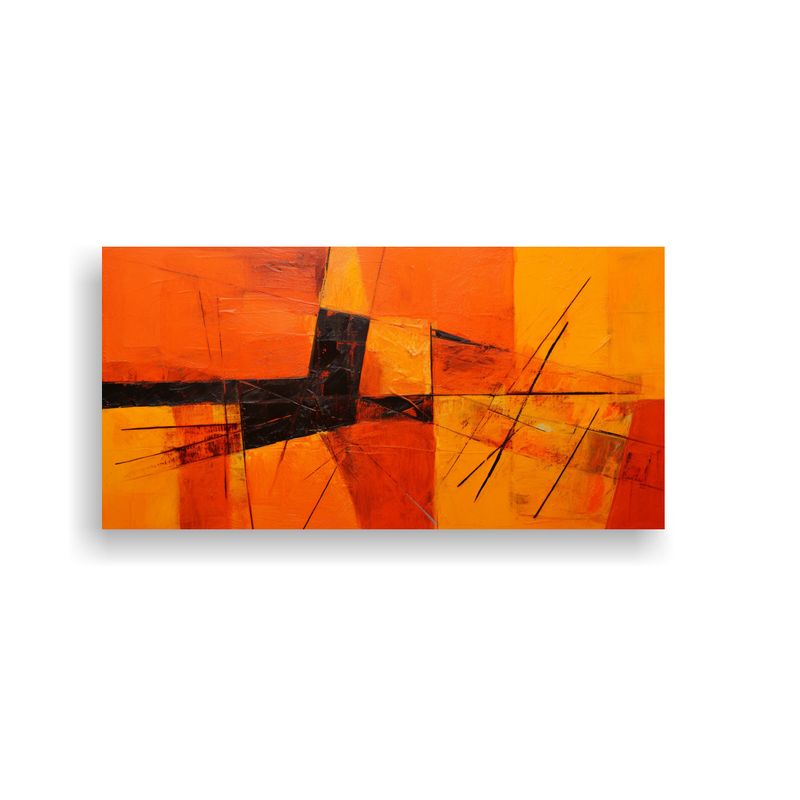 GENERICO - Cuadro Abstracto Naranja Para Decoración Del Hoga 160x80cm