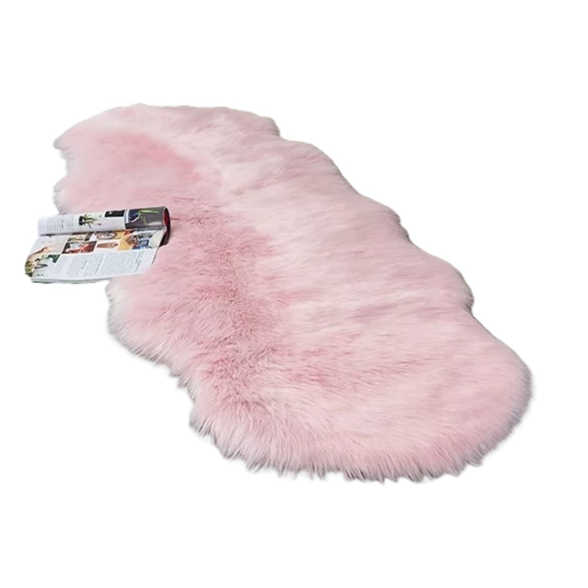 ANGELES DEL HOGAR - Alfombra Piel de Oveja 140x60cm Rosado