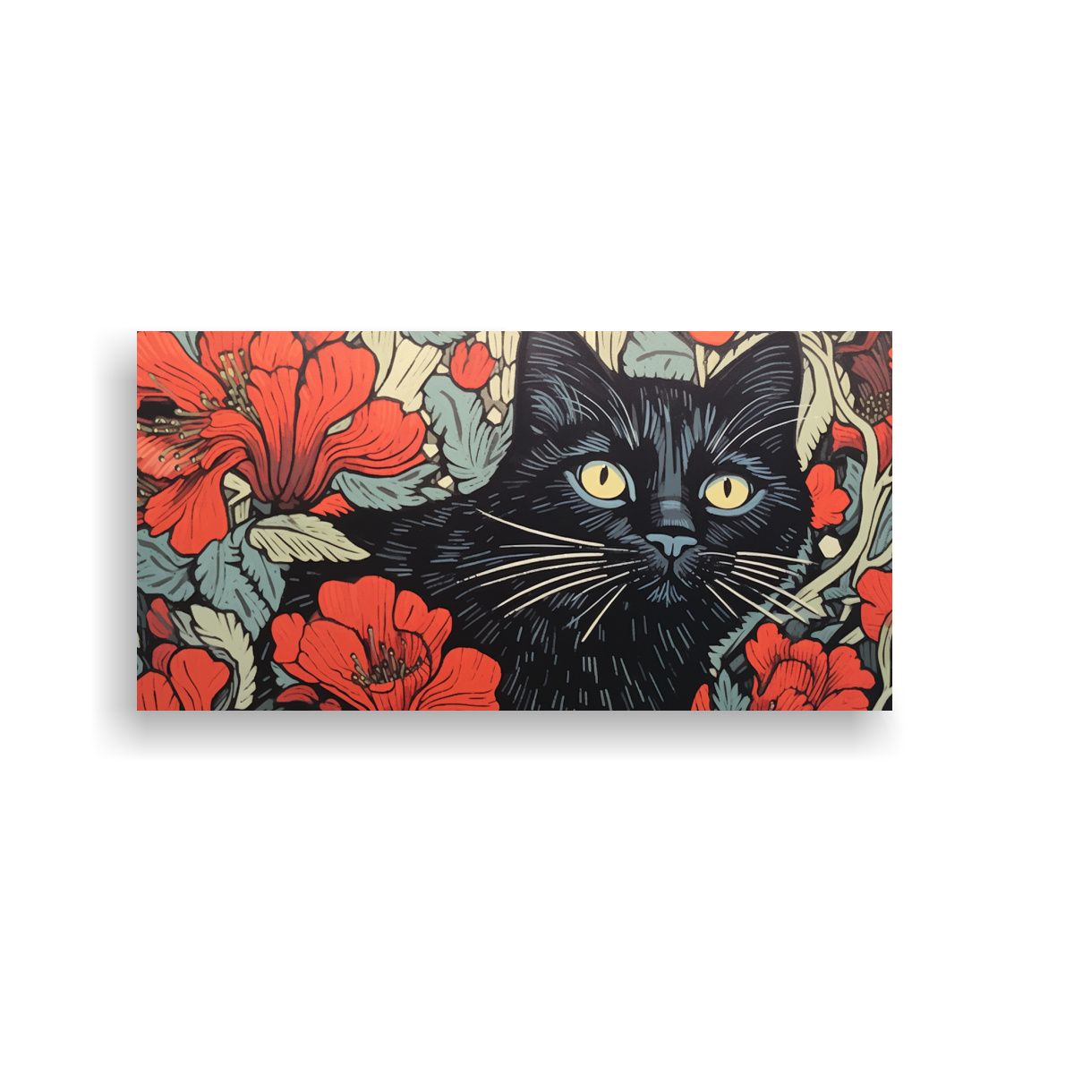 GENERICO - Cuadro Cuadro Perspectiva Linocut De Retrato De Ga 160x80cm