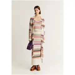 SCALPERS - Falda Midi Crochet Rayas Multicolor