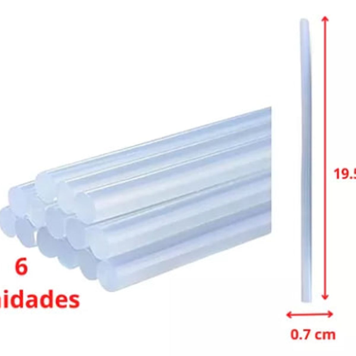 GENERICO - Pack De 6 Barras De Silicona 0.7 cm X 19.5 cm