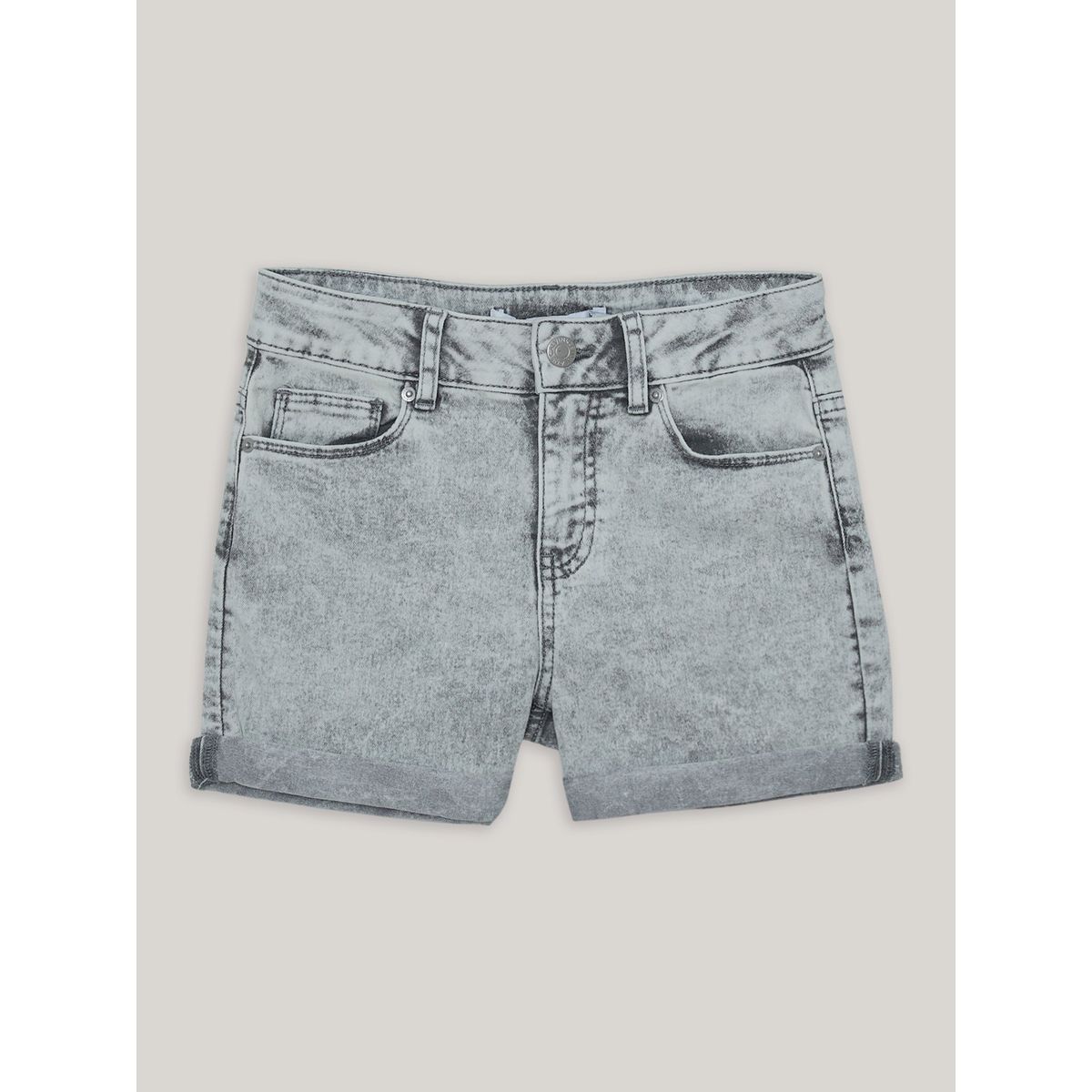 CALVIN KLEIN - Short Denim Niña Cuffed Gris Calvin Klein