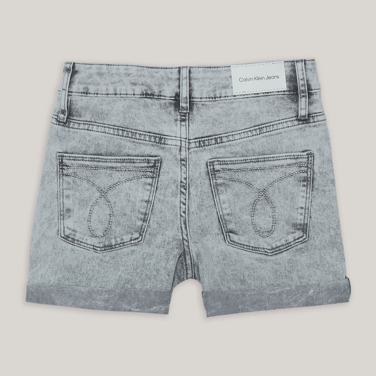 CALVIN KLEIN - Short Denim Niña Cuffed Gris Calvin Klein