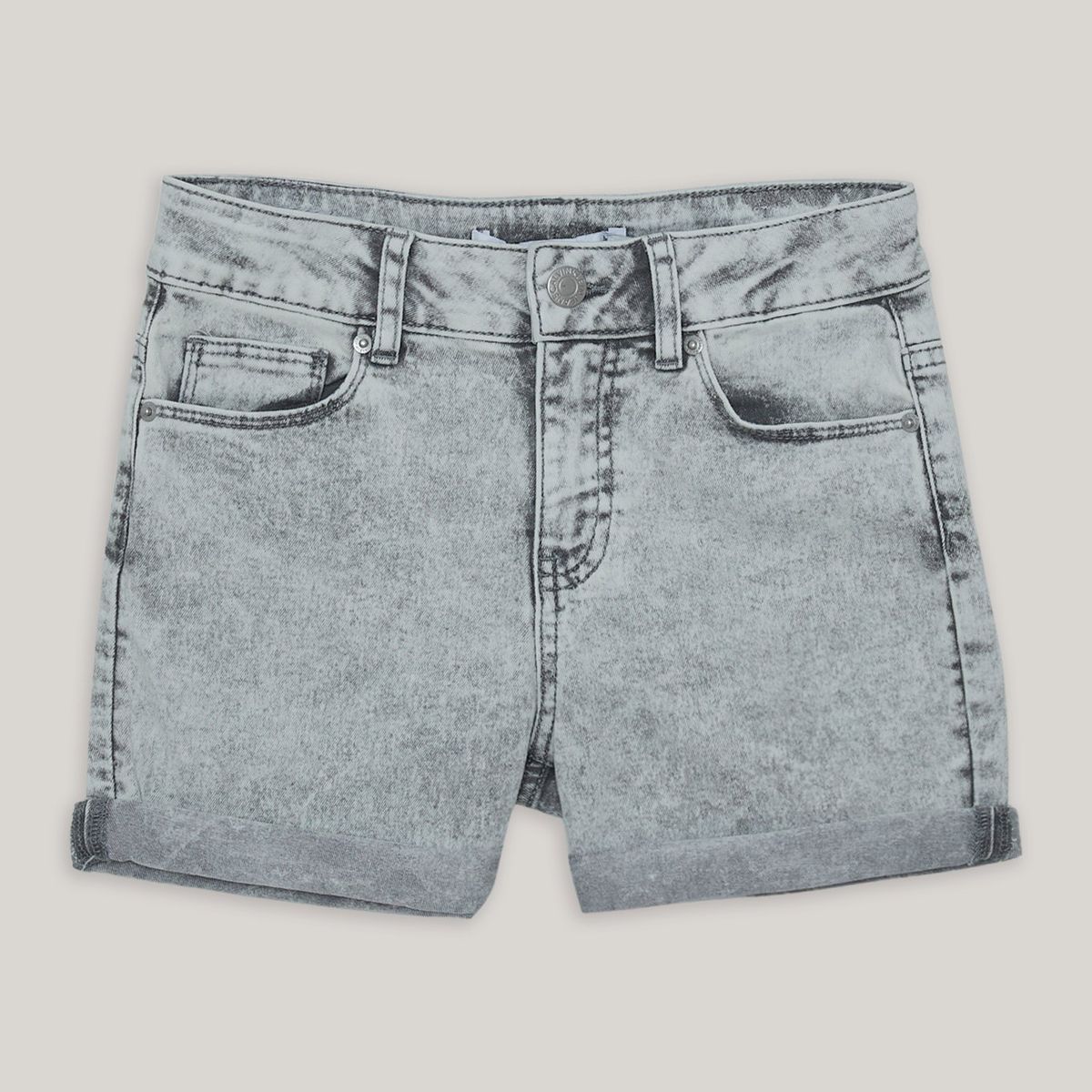 CALVIN KLEIN - Short Denim Niña Cuffed Gris Calvin Klein