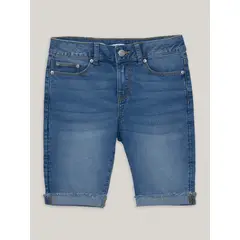 CALVIN KLEIN - Short Niña Cut-Off Azul