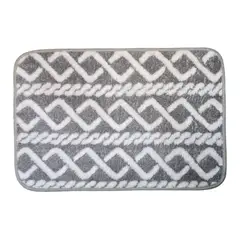 GENERICO - Alfombra De Baño Piso Extra Suave y Absorbente Diseño Trenza - Gris