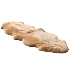 ANGELES DEL HOGAR - Alfombra Piel de Oveja 180x60cm Beige