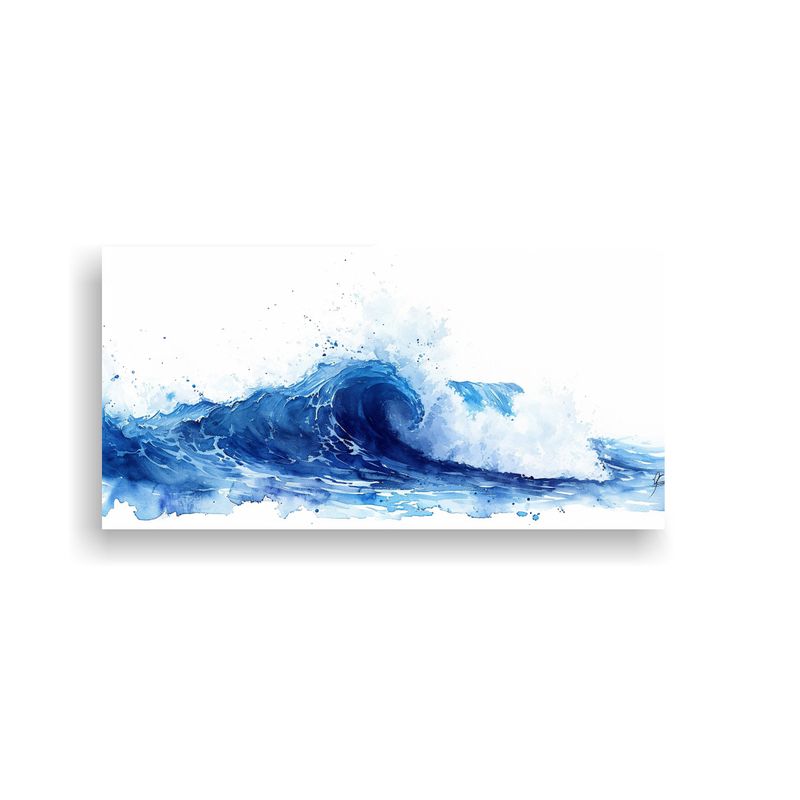 GENERICO - Cuadro De Olas En Acuarela Estilo Impresionante En 160x80cm