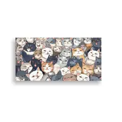 GENERICO - Cuadro Decorativo Cuadro Minimalista De Gatos Sonr 160x80cm