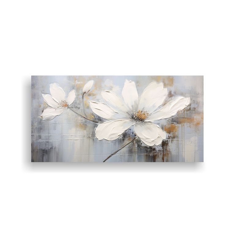 GENERICO - Pintura En Acuarela De Flor Blanca Estilo Decorati 160x80cm