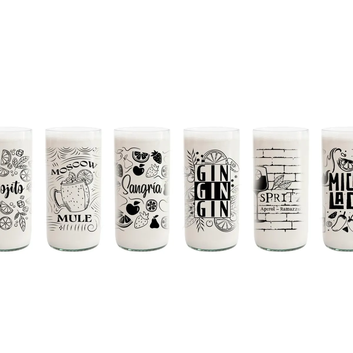 GREEN GLASS - Traguitos - Juego de 6 Vasos