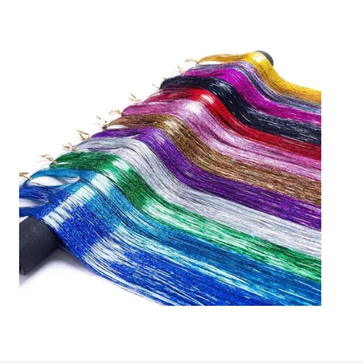 GENERICO - set de 12Tinsel Hair Extensiones Oropel Holográfico Cabello Brillante