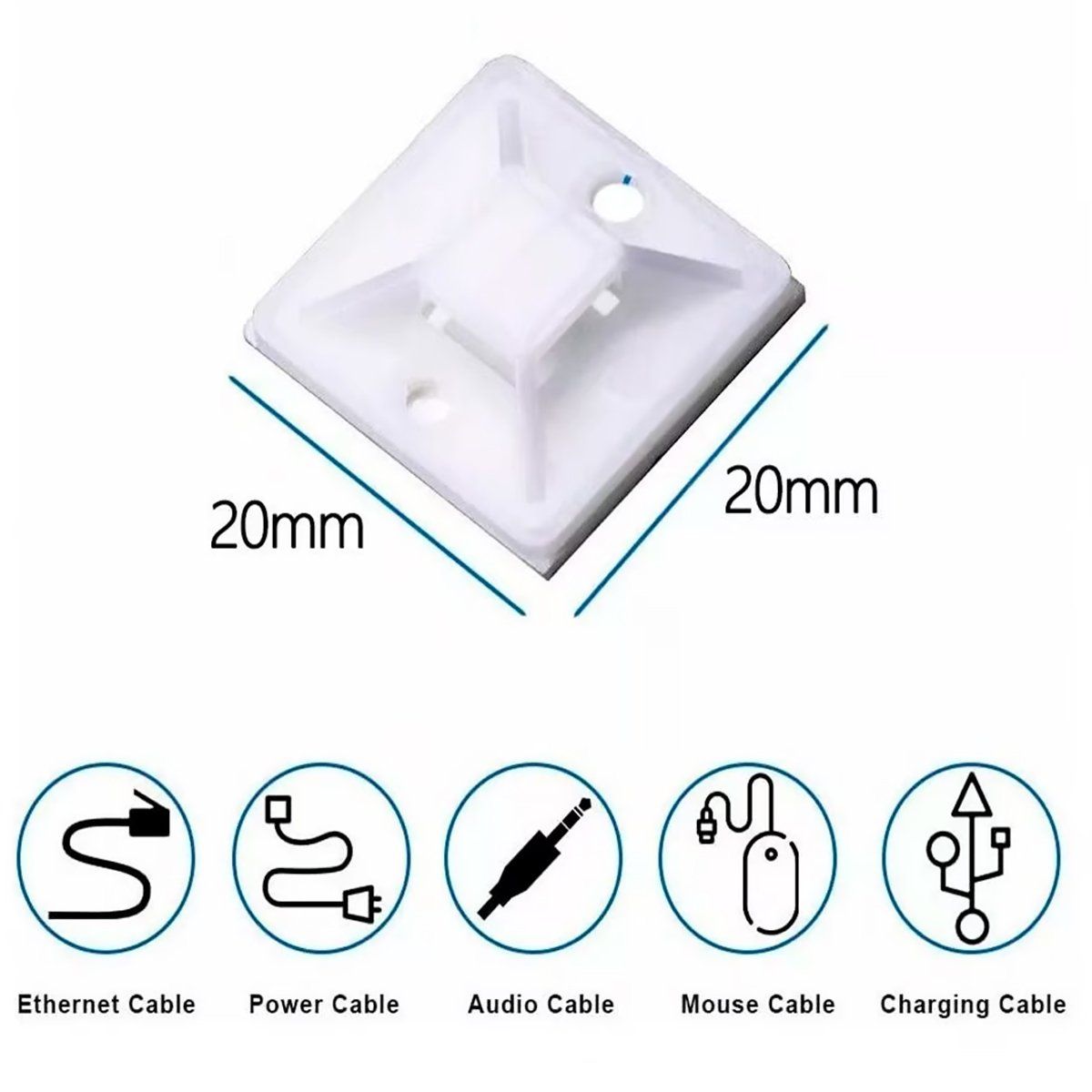 ATLANTICSWIRE - BASE PARA AMARRA PLASTICA 2X2 CMS NEGRA 10 UNIDADES