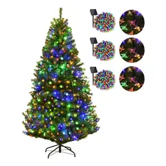 GENERICO - Arbol De Navidad Con Base + 6 Luces Solares Modelos Variados