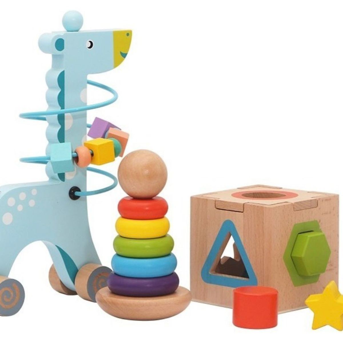 GENERICO - Set 3 juego didáctico madera laberinto cubo encaje para niño