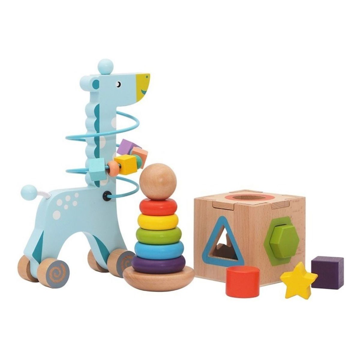 GENERICO - Set 3 juego didáctico madera laberinto cubo encaje para niño