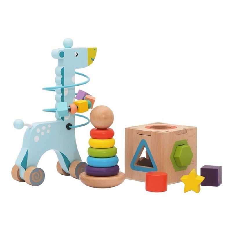 GENERICO - Set 3 juego didáctico madera laberinto cubo encaje para niño