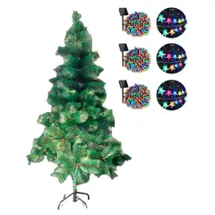 GENERICO - Arbol De Navidad Con Base + 6 Luces Solares Modelos Variados