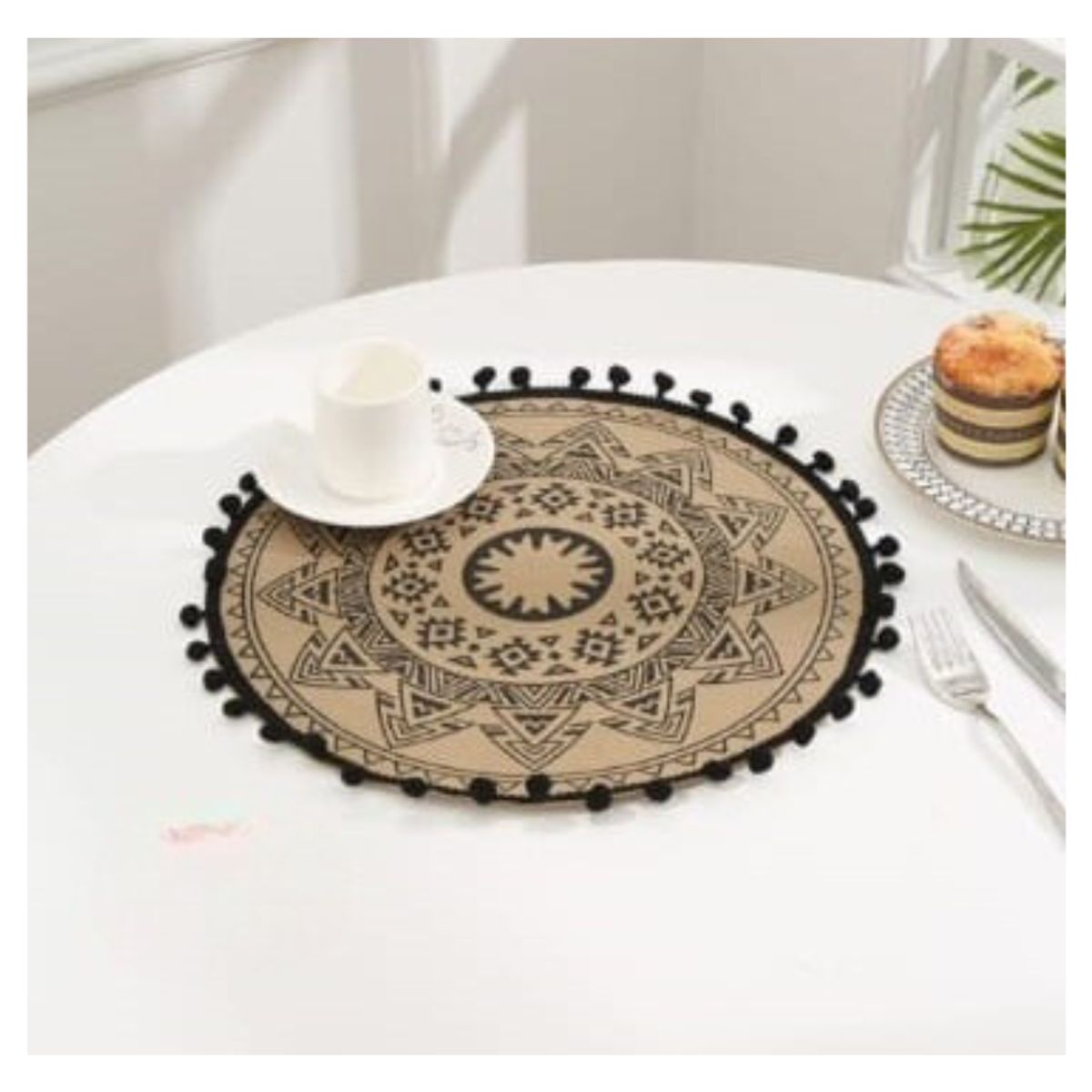 GENERICO - Set 06 Manteles Individuales De Mesa Bohemio Redondo