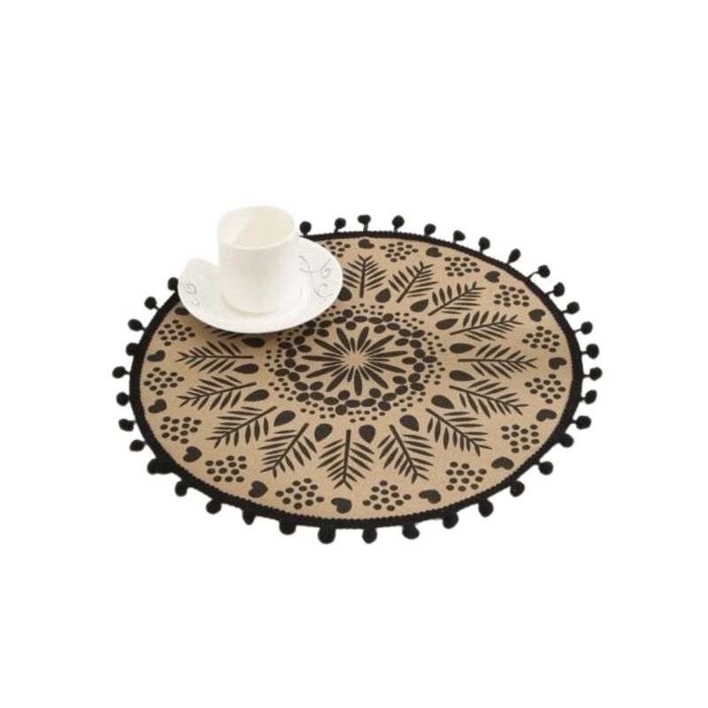 GENERICO - Set 06 Manteles Individuales De Mesa Bohemio Redondo