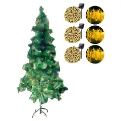 GENERICO - Arbol De Navidad Con Base + 6 Luces Solares Modelos Variados