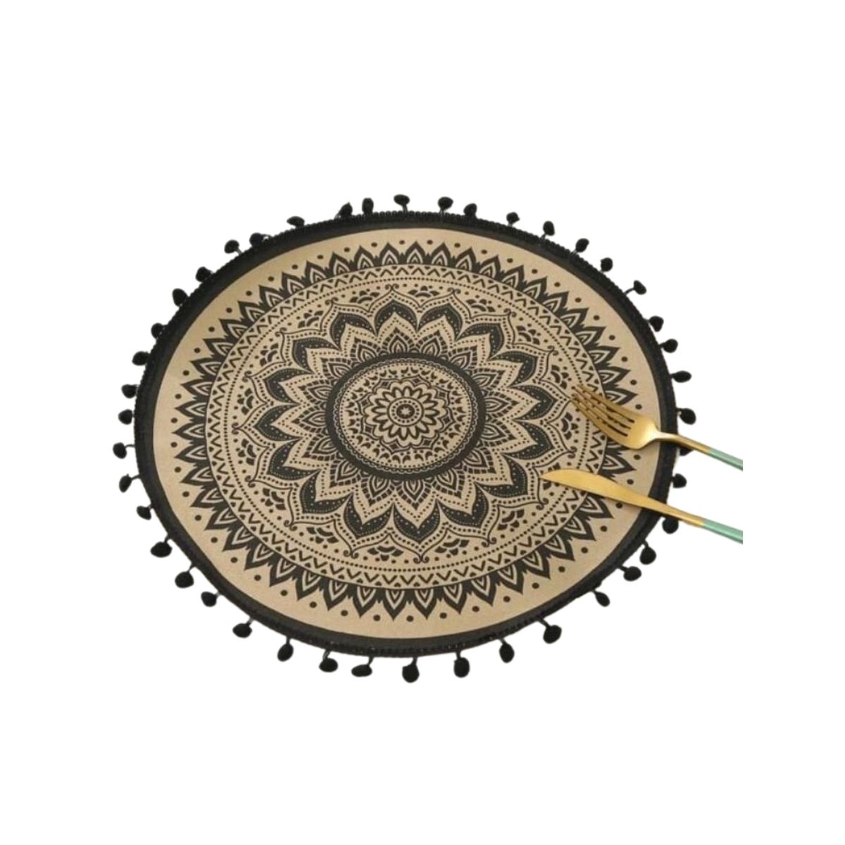 GENERICO - Set 06 Manteles Individuales De Mesa Bohemio Redondo