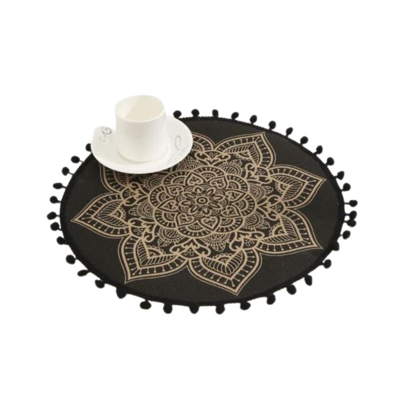 GENERICO - Set 06 Manteles Individuales De Mesa Bohemio Redondo