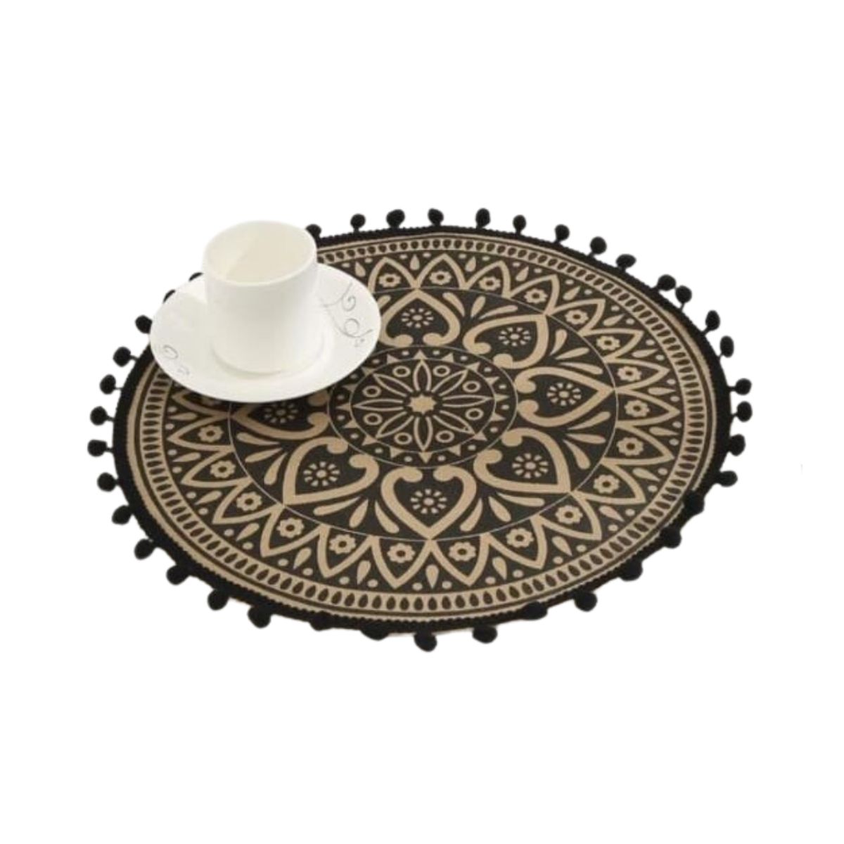 GENERICO - Set 06 Manteles Individuales De Mesa Bohemio Redondo