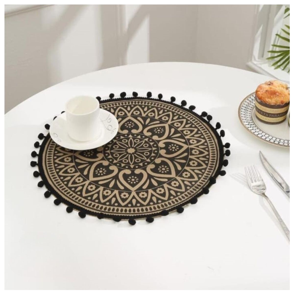 GENERICO - Set 06 Manteles Individuales De Mesa Bohemio Redondo