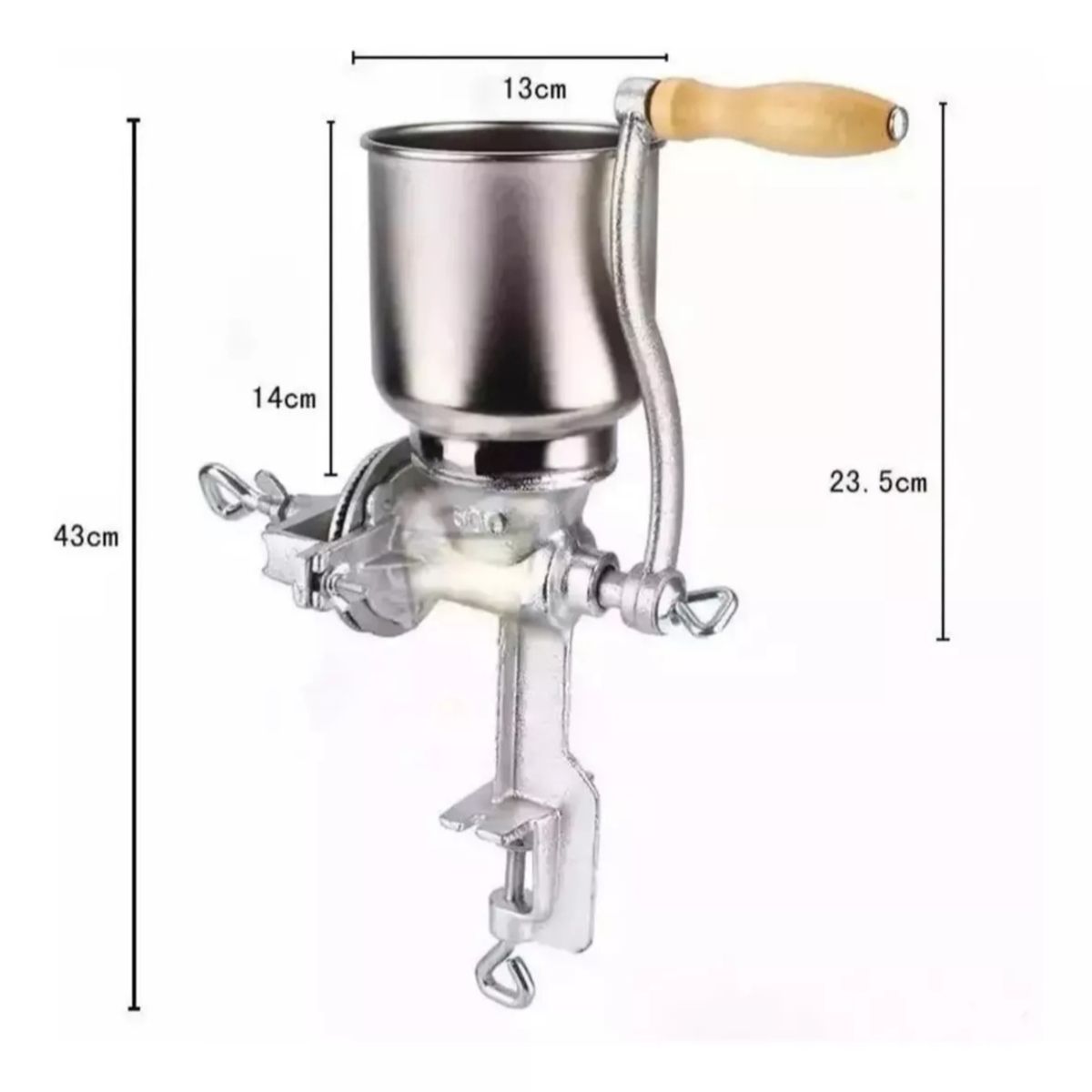 GENERICO - Molino Moledor Manual Metálico Choclo Maiz Cafe Cereal Arroz