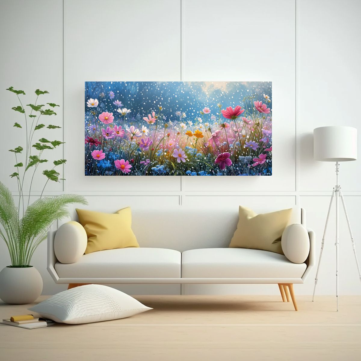 GENERICO - Escena Primaveral Con Espectacular Arte En Acríli 160x80cm
