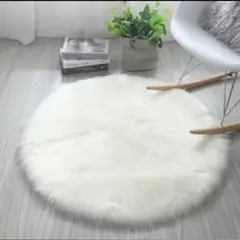 ANGELES DEL HOGAR - Alfombra Redonda Piel de Oveja Sintetica Suave 120cm Blanca